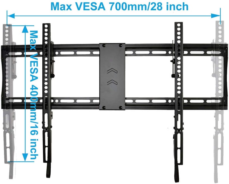 VideoSecu Tilt TV Wall Mount Bracket for Most 23"- 65" LCD LED Plasma TV Flat Panel Screen with VESA 200x100 to 600x400mm, Load Capacity 165lbs, 15 Degree Tilt up or down - Bonus 10 ft HDMI Cable and Magnetic Bubble Level MF608B BBM - Image 4